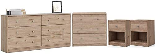 Home Square 4 Piece Bedroom Set in Jackson Hickory