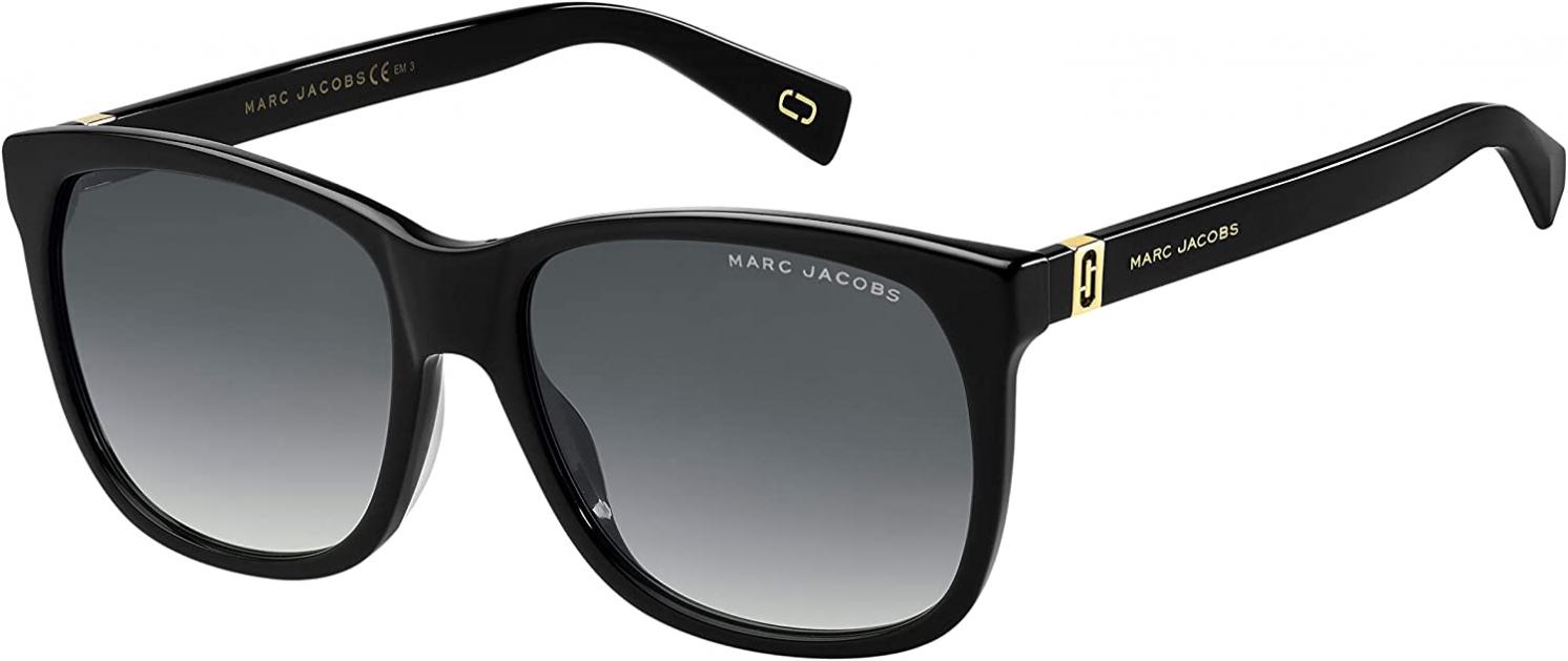 Marc Jacobs Women's Marc 337/S Square Sunglasses, Black/Gray Shaded, 57mm, 17mm