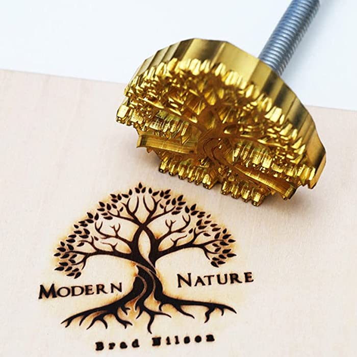 Custom Logo Branding Iron for Wood,Leather Branding Iron Stamp,BBQ Heat Stamp Including The Handle (1.5"x1.5")