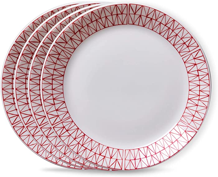 Corelle Everyday Expressions Graphic Stitch Dinner Plates, 4-pack