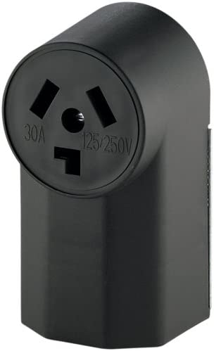EATON WD125 Dryer Electrical Receptacle, V, 30 A, 3 Pole, 3 Wire , Black