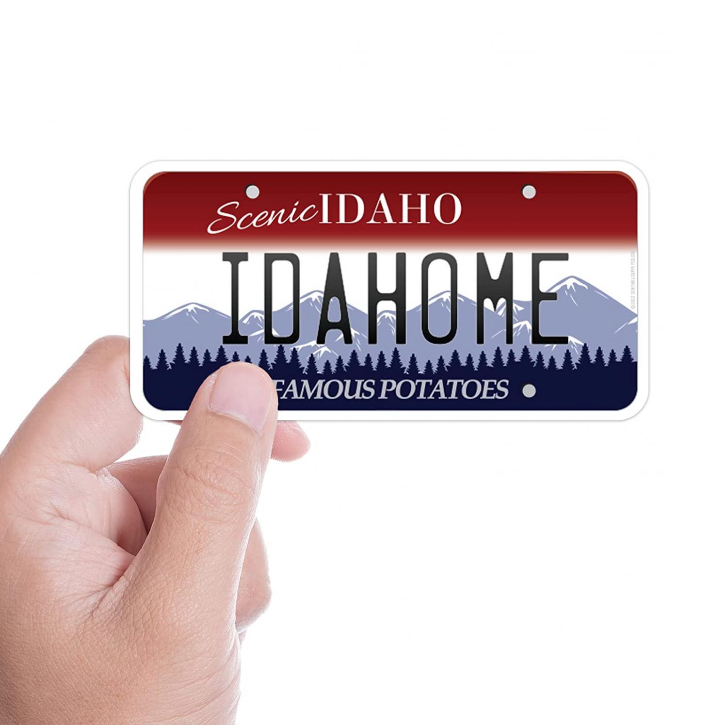 Idaho License Plate Sticker - Idahome Bumper Sticker for Car, RV Camper - Boise, Nampa, Twin Falls, Idaho Falls, CDA Decals for Hydroflask