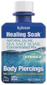 H2Ocean Sea Salt Healing Soak Piercing and Wound Bath, Healing Spa & Keloid Bump Treatment 4oz