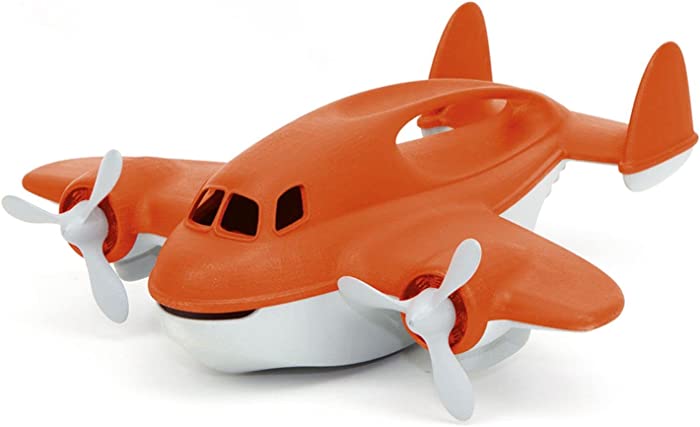 Green Toys Fire Plane - Pretend Play, Motor Skills, Kids Bath Toy Vehicle. No BPA, phthalates, PVC. Dishwasher Safe, Recycled Plastic, Made in USA.