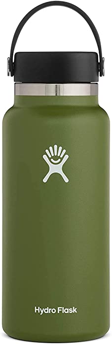 Hydro Flask Wide Mouth Flex Cap Bottle - Stainless Steel Reusable Water Bottle - Vacuum Insulated