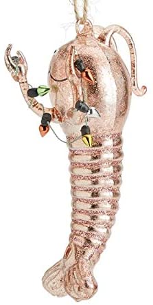 Pottery Barn Lobster in Tangled Lights Copper Glass Christmas Ornament