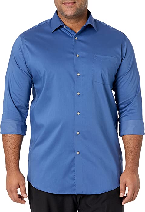 Van Heusen Men's Big Fit Dress Shirt Ultra Wrinkle Free Flex Collar Stretch (Big and Tall)