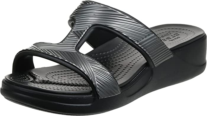 Crocs Women's Monterey Metallic Slip on Wedge Sandal
