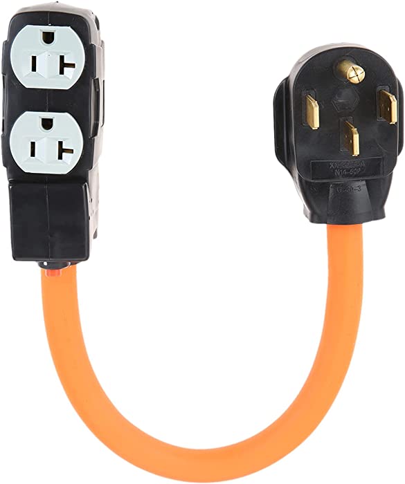 4-Prong 220V 14-50p Outlet Plug to 120V 5-20R/15R Female Adapter Power Cord for 20V 15/20Amp Household W/Breaker