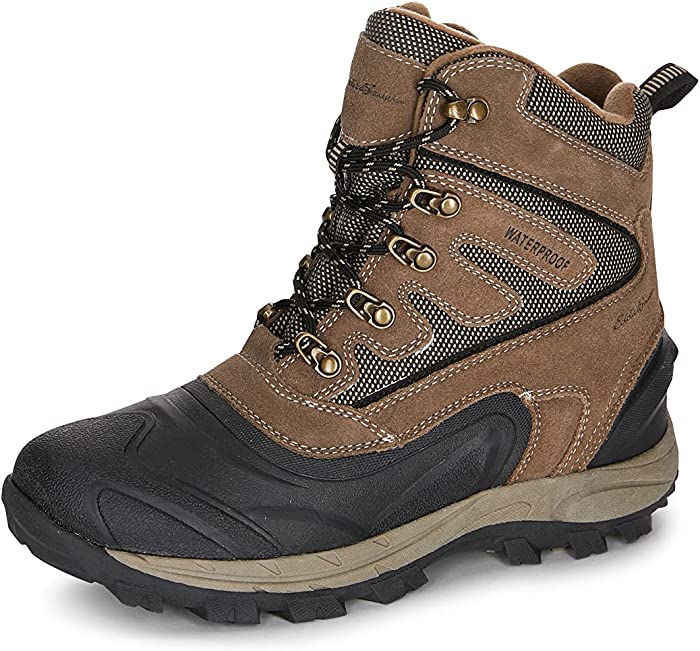 Eddie Bauer Bend Hiking Snow Boots for Men | Waterproof Shell, Aggressive Lug Pattern, Tough & Rugged Design Rubber Traction Outsole Memory Foam Insole