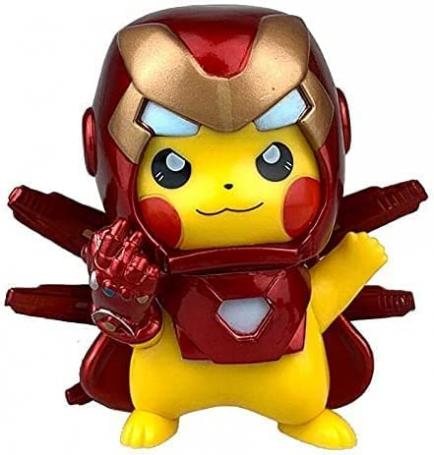 Pika Iron Man Action Figure,Superhero, Cosplay Iron Man MK85, Statues, Birthday Gifts PVC 4", Thanos Gloves ，Children's Gift Series Best Gift