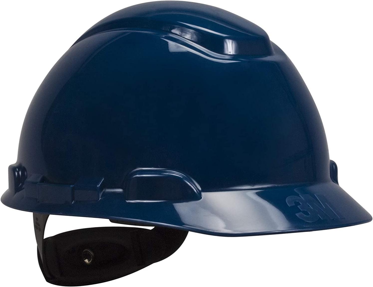 3M Hard Hat, Navy Blue, Lightweight, Adjustable 4-Point Ratchet, H-710R