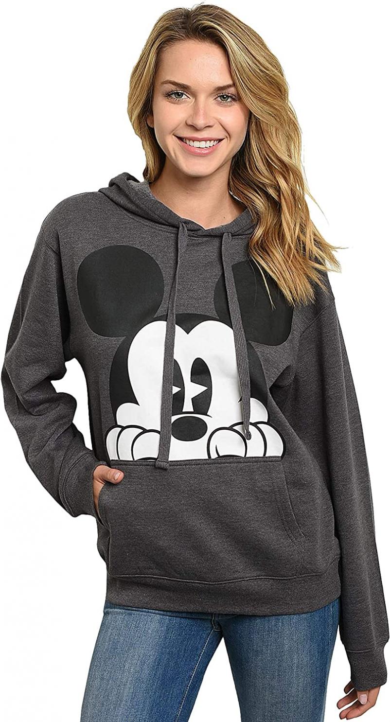 Disney Hoodie Mickey Mouse Peeking Pullover Sweatshirt Plus Size