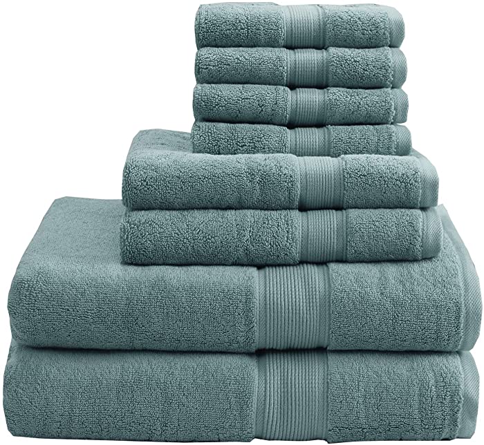Madison Park Signature 800GSM 100% Cotton Luxurious Bath Towel Set Highly Absorbent, Quick Dry, Hotel & Spa Quality for Bathroom, Multi-Sizes, Dusty Green