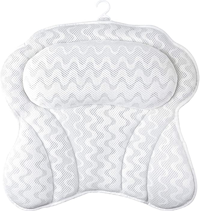 Bath Pillows for Tub |Luxury Customized- Ergonomic | Bath Pillow for Neck, Head & Shoulders and Back Support, Bathtub Pillow with Six Strong Grip Suction Cups-Soft, Comfortable & Quick Dry