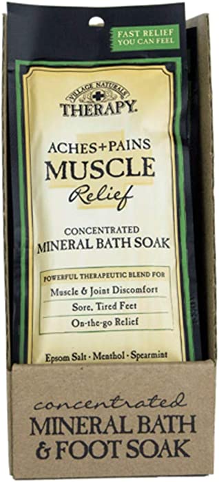 Village Naturals Aches + Pains Muscle Bath Soak 2 Ounce (12 Pieces)