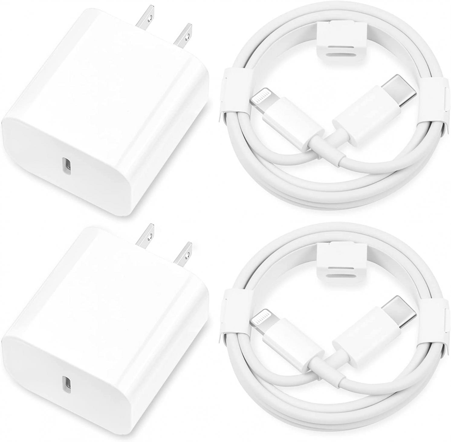 iPhone 11 12 13 14 Fast Charger,【Apple MFi Certified】2Pack 20W Type C Fast Charger Block with 6FT USB-C to Lightning Cable for iPhone 14/13/13 Pro/12/12 Pro/12 Pro Max/11/Xs Max/XR/X,iPad,AirPods Pro
