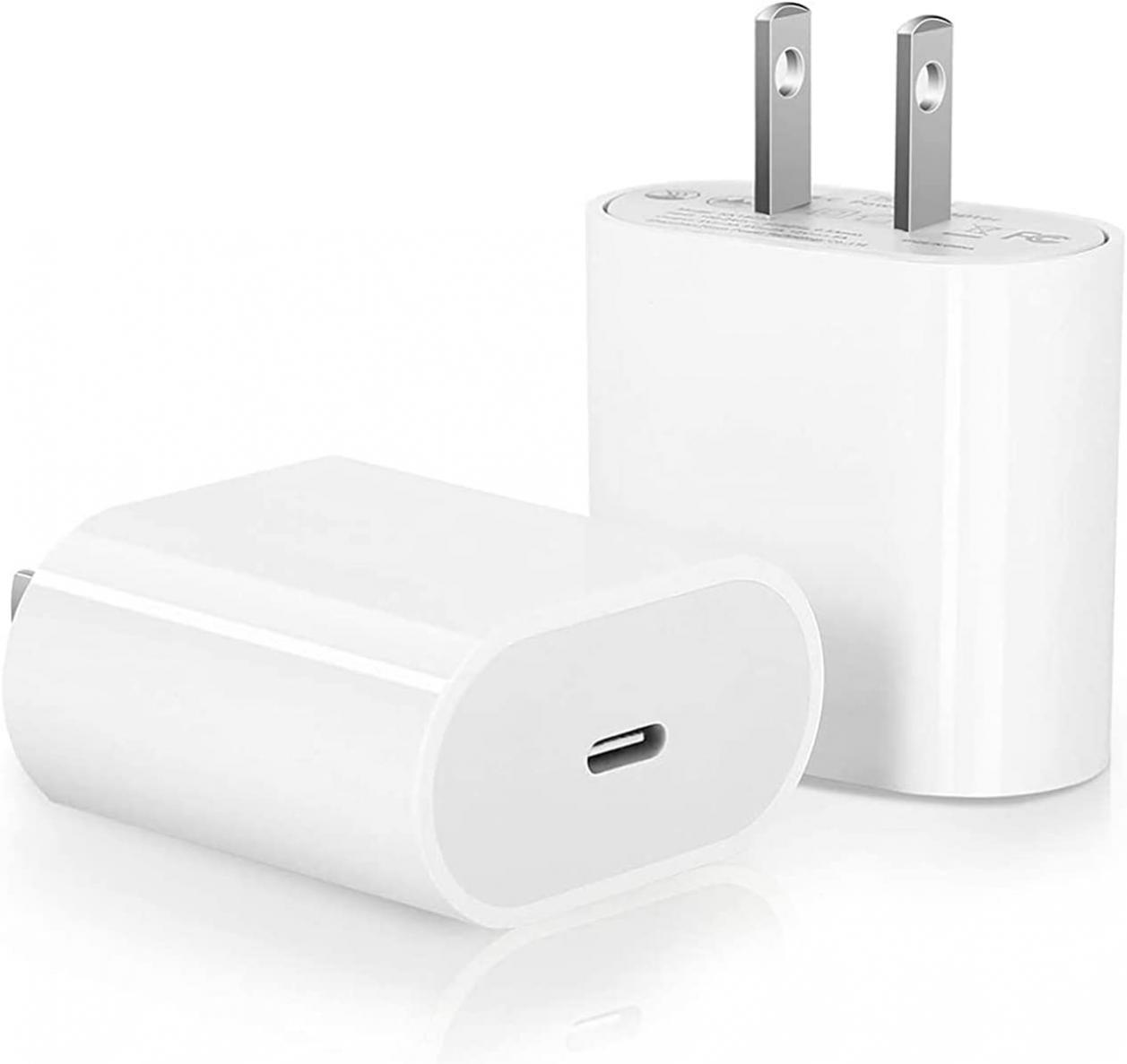 iPhone Fast Charger Block, IPREMIUM 2-Pack 20W USB C Wall Cube Charger PD 3.0 Power Adapter for iPhone 14/14 Pro/14 Pro Max/14 Plus/13/13 Pro Max/ 13 Pro/ 12/12 Pro Max/11/Xr/X, iPad Pro, AirPods Pro