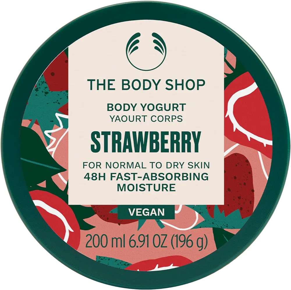 The Body Shop Strawberry Body Yogurt – Instantly Absorbing Hydration from Head to Toe – For Normal to Dry Skin – Vegan – 6.91 oz