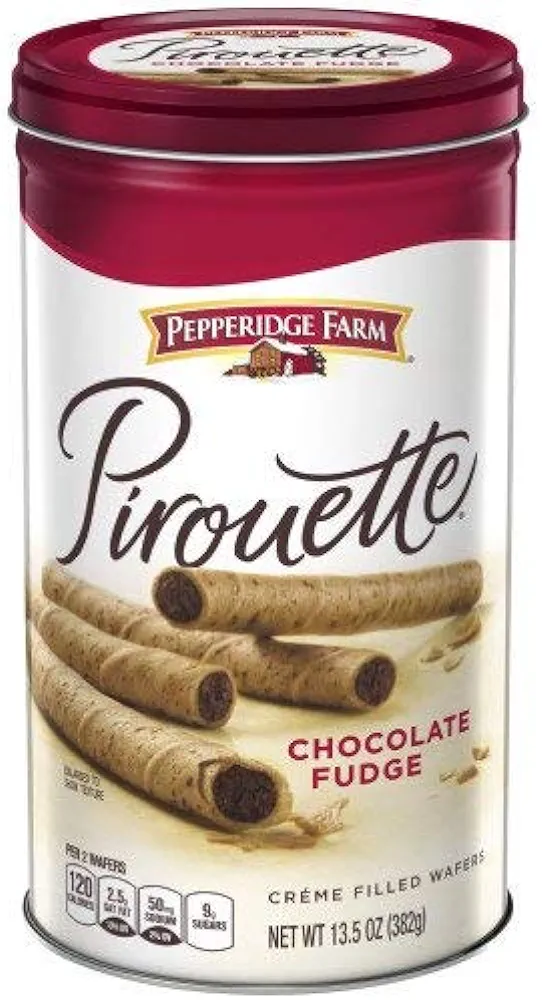Pepperidge Farm Pirouette Chocolate Fudge Creme Filled Wafers (30 in Container)(pack of 3 Containers)
