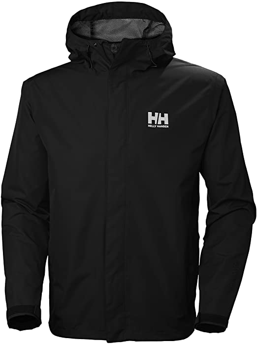 Helly Hansen Men's Seven J Waterproof, Windproof, and Breathable Rain Jacket with Hood