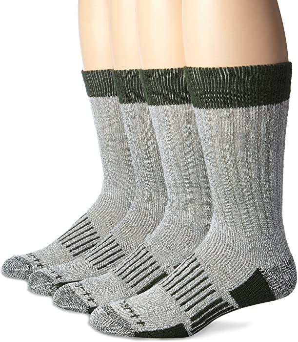 Carhartt Men's A118-4 Cold Weather Wool Blend Crew Socks (Pack of 4)
