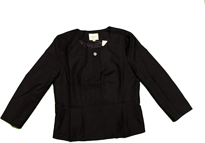 Ann Taylor LOFT Women's Blazer Peplum Lined Jacket 14P 14 Petite Plum Purple