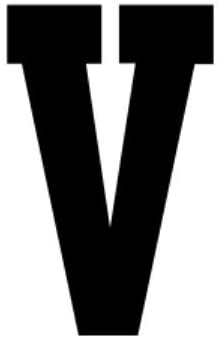 24X36 Athletic Font-Letter V-Made from 4 Ply Matboard-Letter V
