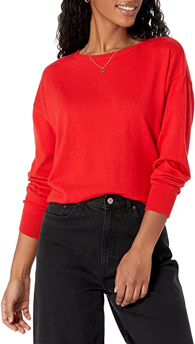 The Drop Women's Corrine Loose Long Sleeve Pullover Crew Neck Sweater