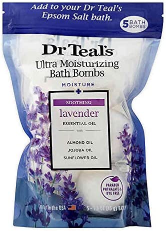 5-Count Ultra Moisturizing Bath Bombs in Lavender with Essential Oils, Repair Damaged Skin