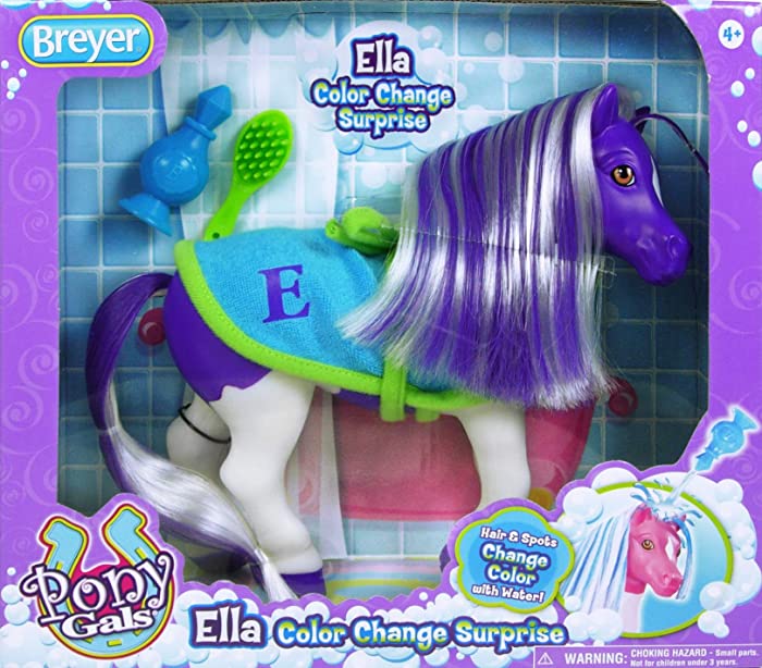 Breyer Horses Color Changing Bath Toy | Ella the Horse | Purple / White with Surprise Pink Color | 7" x 7.5" | Horse Toy | Ages 2+ | Model #7107