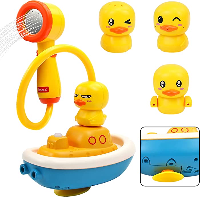 TONZE Bath Toys for Toddlers 1-3 Baby Bathtub Toys Duck Water Toys Toddler Bath Toys for Kids Ages 4-8 Bathtub Shower Head with 3 Different Spraying Duck for Boys Girls 1 2 3 4 5 6 7 Years