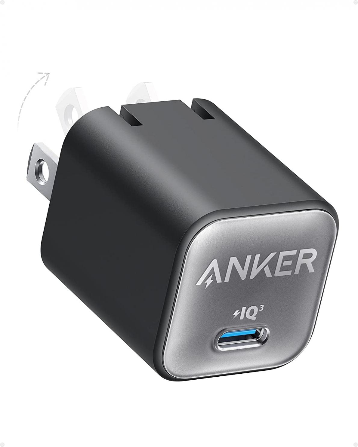 Anker USB C GaN Charger 30W, 511 Charger (Nano 3), PIQ 3.0 Foldable PPS Fast Charger, Anker Nano 3 for iPhone 14/14 Pro/14 Pro Max/13 Pro/13 Pro Max, Galaxy, iPad (Cable Not Included) - Phantom Black