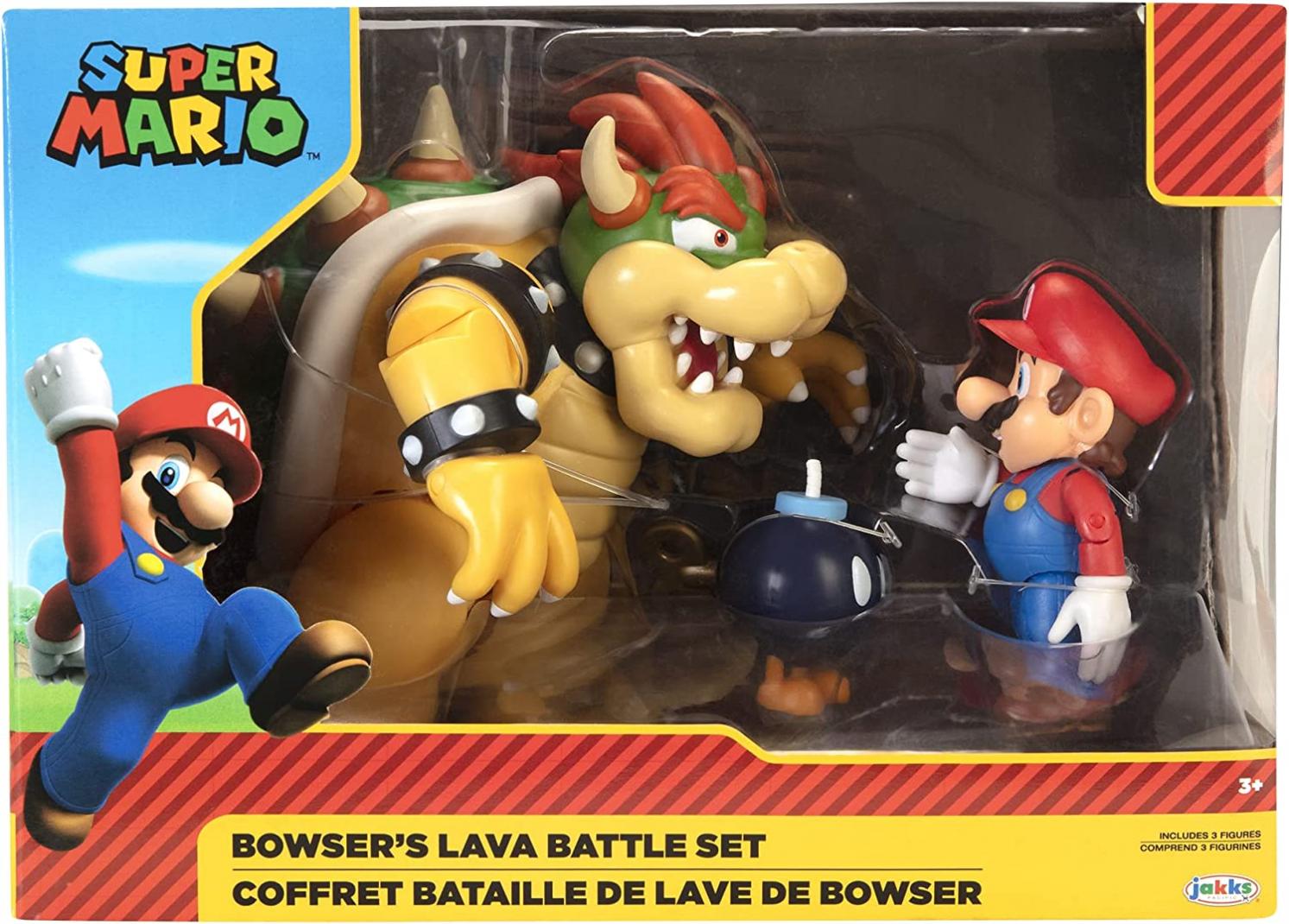 Nintendo Super Mario, Bowser, BOB - OMB , Figure (3 Pack), Bowser Vs Mario Diorama Set