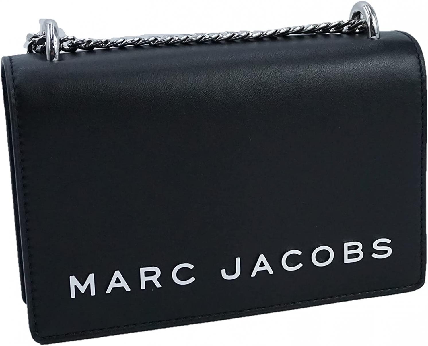 Marc Jacobs M0015908-009 Black/Silver Hardware Small Women's Double Take Leather Crossbody