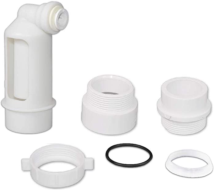 Water Filter/Softener Air Gap with 3/8-inch Quick Connect for Installation on a 1-1/2-inch Standpipe with PVC Trap Adapters.