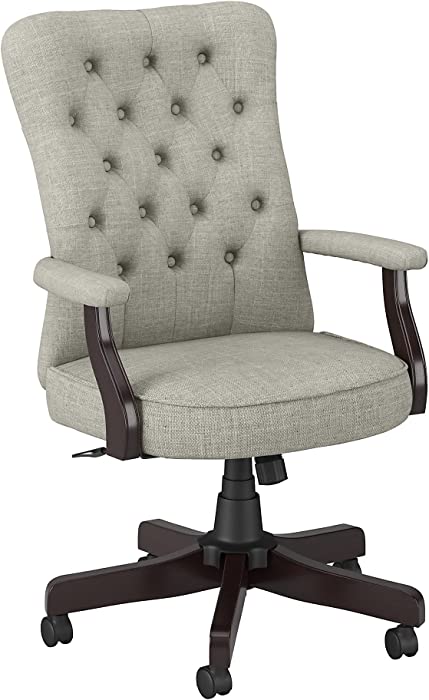 Bush Business Furniture Arden Lane High Back Tufted Office Chair with Arms, Light Gray