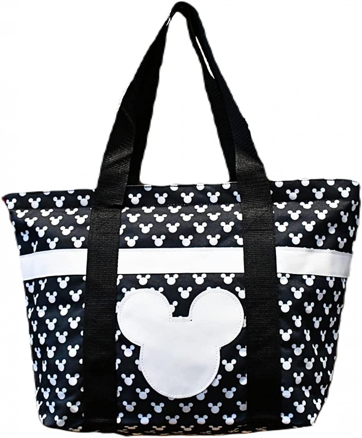 Disney Tote Mickey & Minnie Mouse Icon Print Zipper Travel Bag