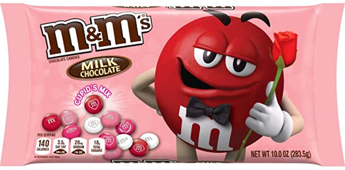 M&Ms Solid Milk Chocolate Valentines Day Candy - Cupid's Mix 10 Ounces - Pack of 3- Holiday M&Ms Exchange Valentine Candies
