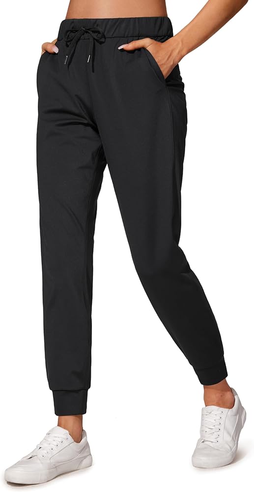 CRZ YOGA 4-Way Stretch Workout Joggers for Women 28" - Casual Travel Pants Lounge Athletic Joggers with Pockets