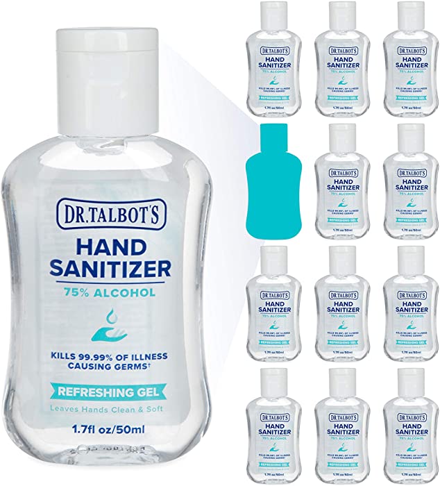 Dr. Talbot's Refreshing Gel Hand Sanitizer With Flip Cap, Fragrance Free, Travel Size 1.69 Fl Oz, (pack Of 12), 12 Count,66026CS2