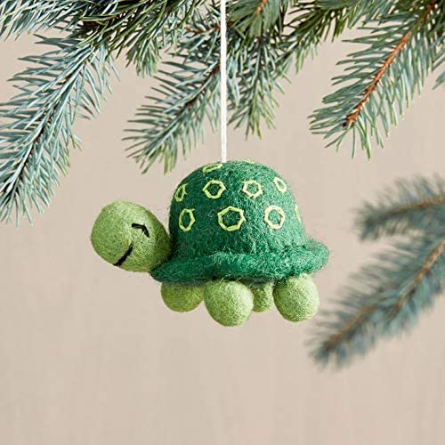 Green Turtle Felt Ornament Christmas Ornament - 1 Each - West Elm