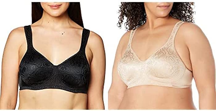 Playtex womens 18 Hour Ultimate Lift and Support Wire Free Bra, Black/Nude, 36C