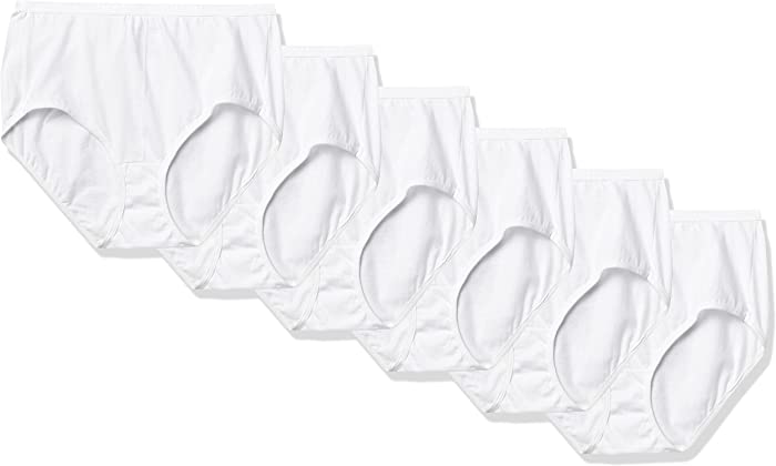 Hanes Ultimate Women's Brief Panties Pack, Breathable Briefs, Moisture-Wicking Brief Underwear, 6-Pack (Colors May Vary)