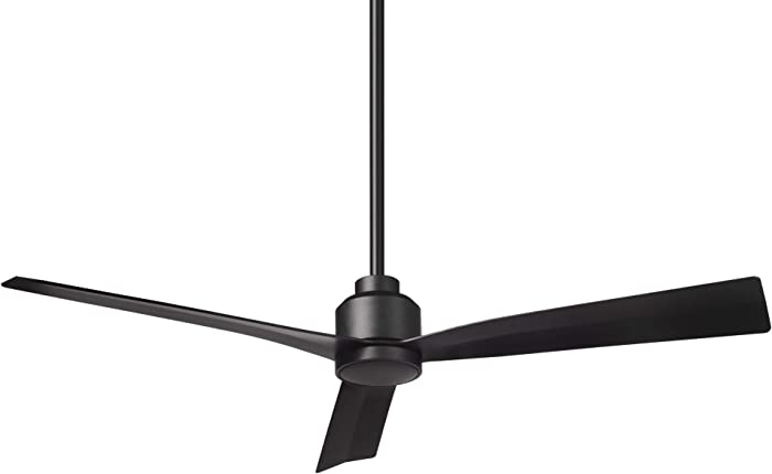 Clean Indoor and Outdoor 3-Blade Smart Ceiling Fan 54in Matte Black with Remote Control works with Alexa and iOS or Android App