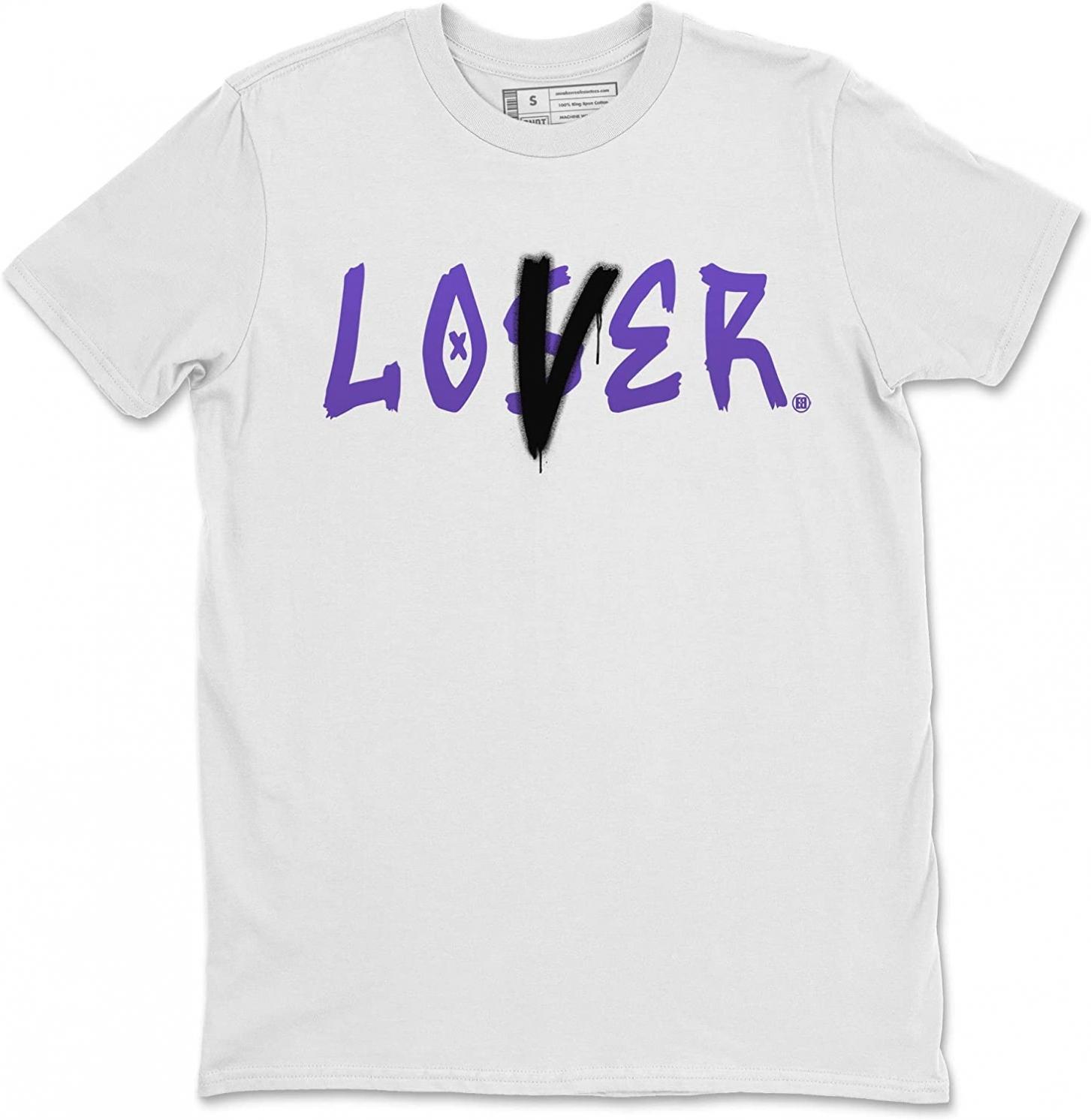 365 Printing Loser Lover 1 Rtro High Court Purple White Design Sneaker Matching Shirt