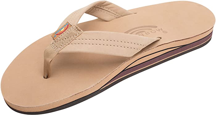 Rainbow Sandals Men Premium Leather Double Layer, Sierra Brown,
