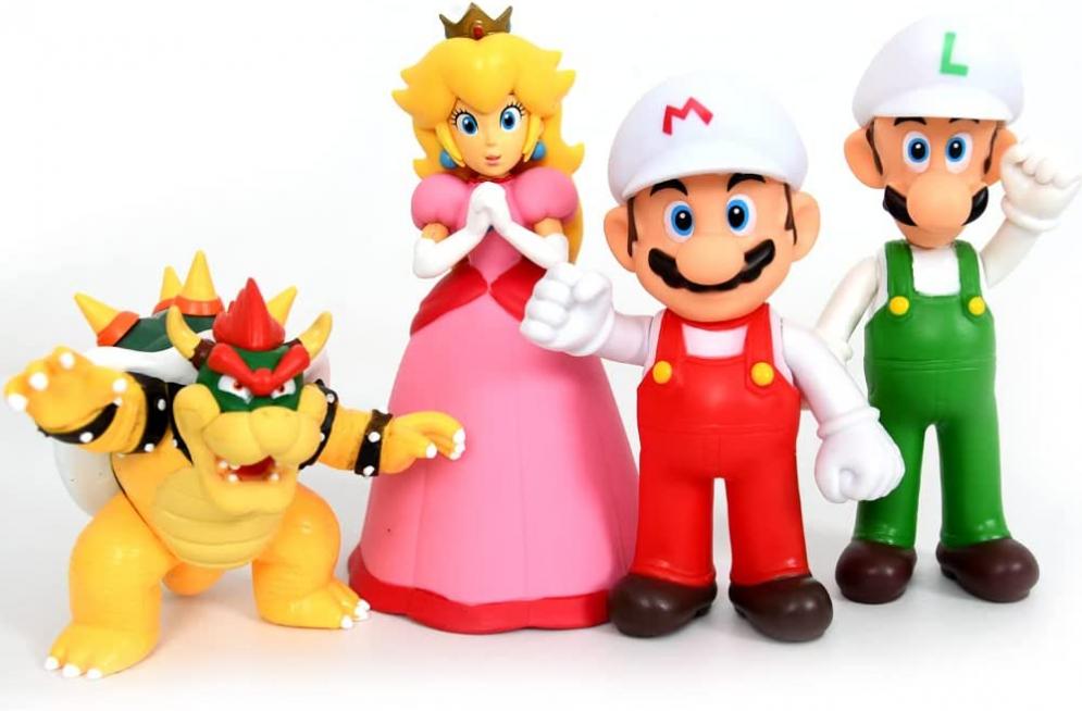 4pcs/Set Super Mario Toys – Mario & Bowser & Princess Peach - Action Figure Model 10 cm Rare Collection