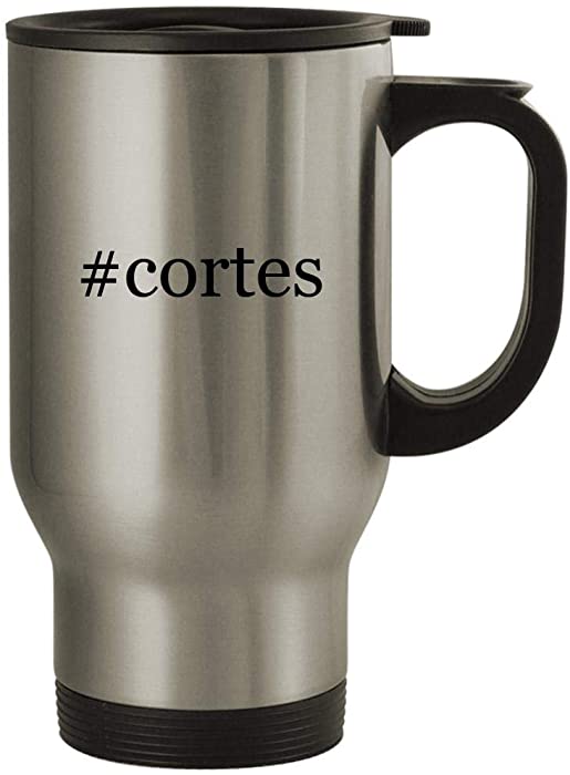 #cortes - 14oz Stainless Steel Travel Mug, Silver
