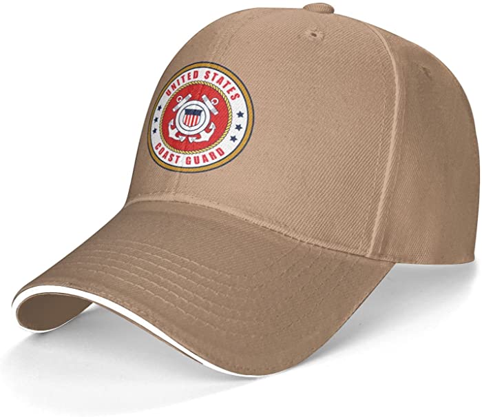 us-Coast-Guard-Logo-Emblem Sandwich Hat Adjustable Baseball Cap Fit Men and Women Trucker for Running Workouts
